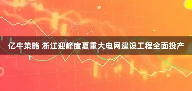 亿牛策略 浙江迎峰度夏重大电网建设工程全面投产