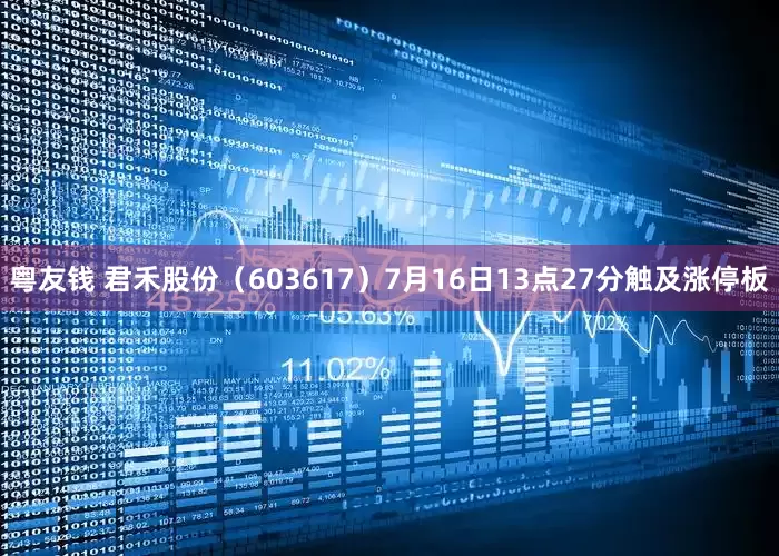 粤友钱 君禾股份（603617）7月16日13点27分触及涨停板